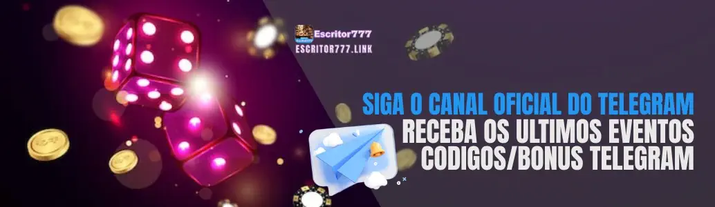 Escritor777 plataforma comunidade oficial do Telegram códigos promocionais.